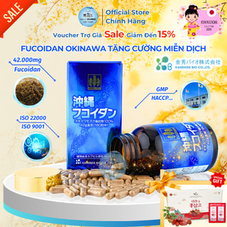   Xuất Kèm VAT  Fucoidan Xanh Okinawa Hộp 180 Viên Uống Tảo Biển Hỗ Trợ U Bướu Kanehide - Nhập Khẩu Chính Hãng Nhật Bản 