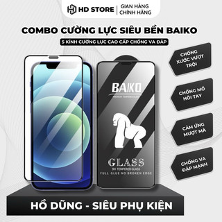  COMBO 5 Kính Cường Lực iphone BAIKO NANO siêu cứng full màn 6 7 8plus... 11 12 13 14 15 16 17 promax 