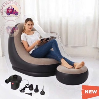 Ghế hơi tựa lưng bọc nhung cao cấp, có đệm hơi lót chân - không bao gồm bơm