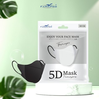 [Combo 100C 5d ] khẩu trang  3 lớp 5d mask Famapro bịch 10 chiếc form 40-60kg