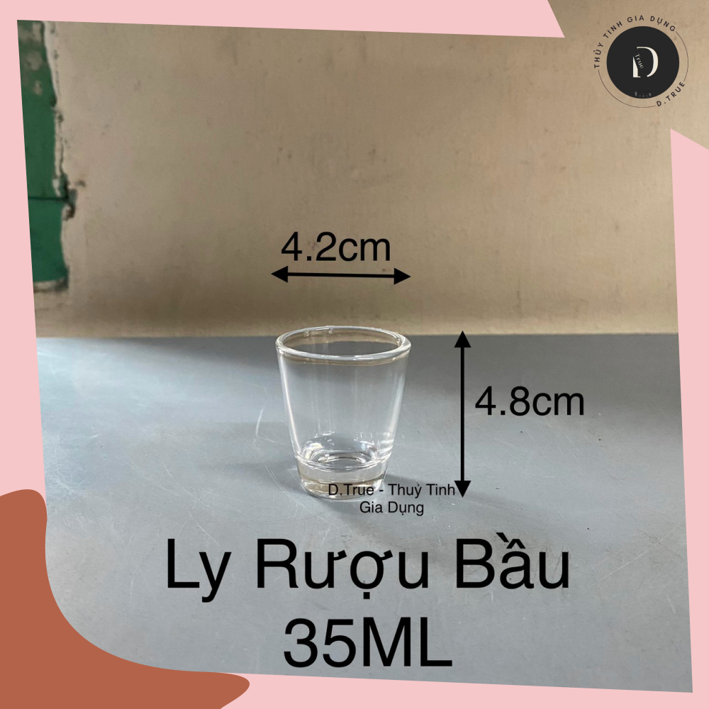 Hộp 12 Ly Rượu Bầu Thủy Tinh 35ML