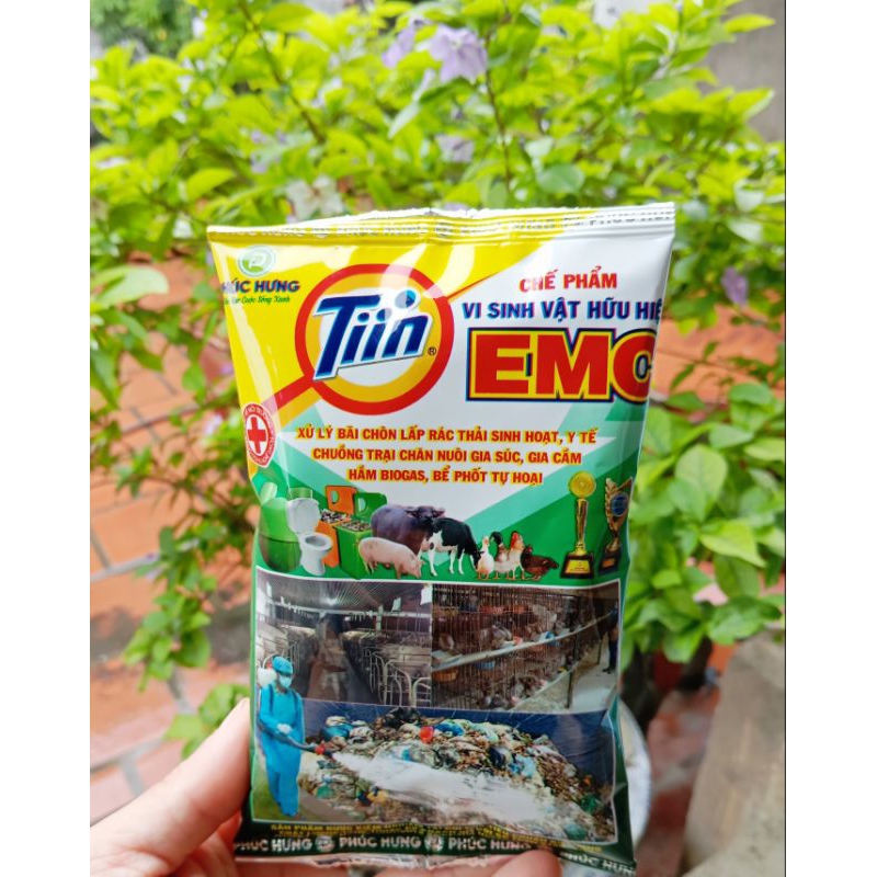 COMBO 10 Gói Chế Phẩm Vi Sinh Hữu Hiệu EMC 200G-Khử Mùi Hôi, Phân Hủy Chất Cặn Bã, Rác Thải