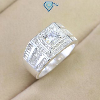 Nhẫn bạc nam đính đá bản vừa sang trọng, cao cấp NNA0704 - Trang Sức TNJ