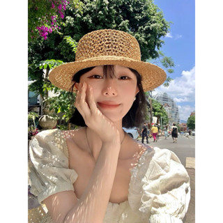 MŨ CÓI ĐI BIỂN ĐAN THƯA VIỀN DÂY CÓI HOTTREND (GIAO NHANH VÀ ĐÓNG GÓI CẨN THẬN)