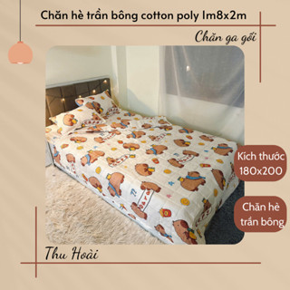 Chăn hè trần bông 1m8x2m , mền mùa hè poly cotton ,chọn mẫu thoải mái , Chăn thu hè trần bông mỏng nhẹ
