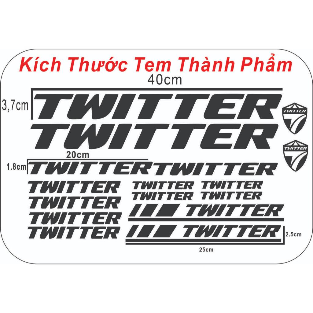 Tem TWITTER Custom Xe Đạp Thể Thao
