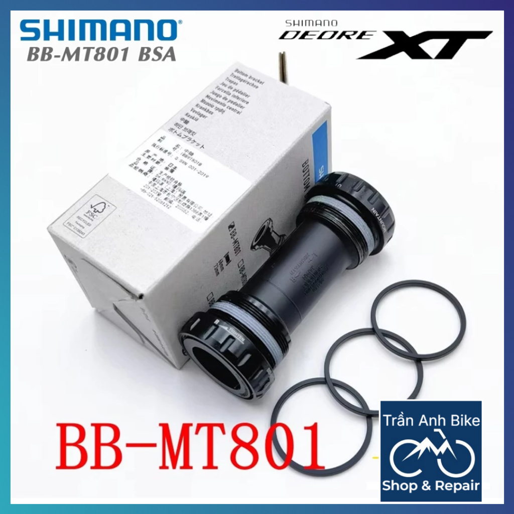 Trục Giữa Cốt Rỗng Xe Đạp SHIMANO DEORE XT BB MT801 (BB VẶN) - FullBox Chính Hãng
