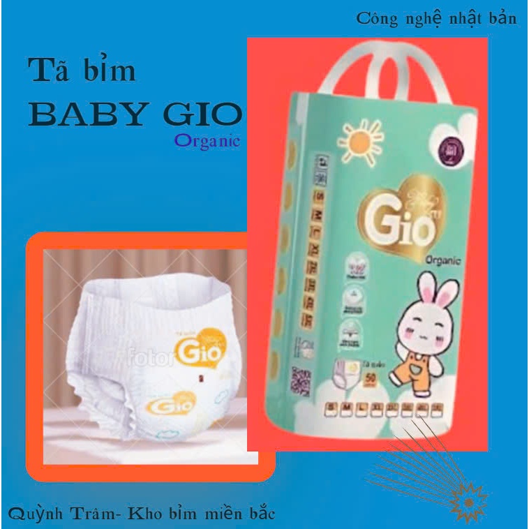  TÃ BỈM QUẦN BABY GIO ORGANIC CHO BÉ - MIỄN SHIP 100 MIẾNG  2 BỊCH   