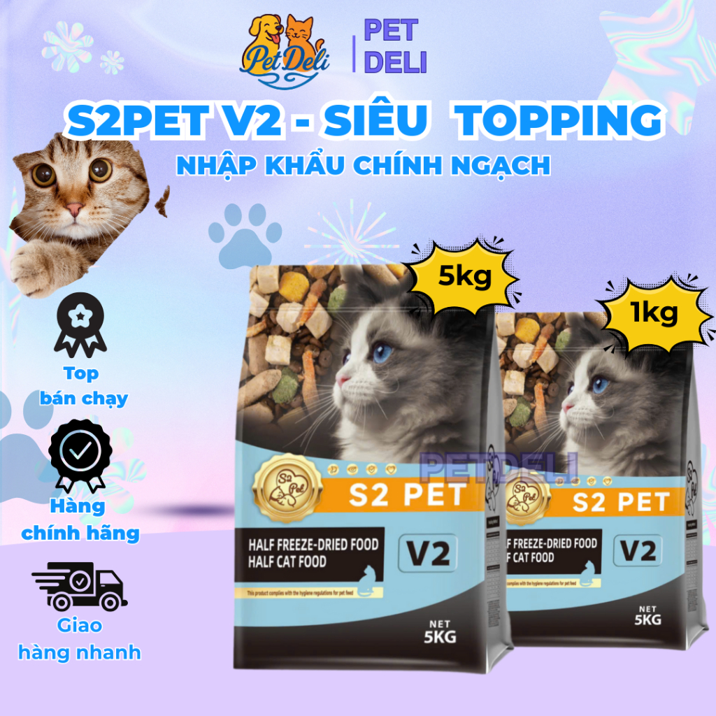 Thức ăn  bổ sung dinh dưỡng cho mèo mọi lứa tuổi S2PET V2