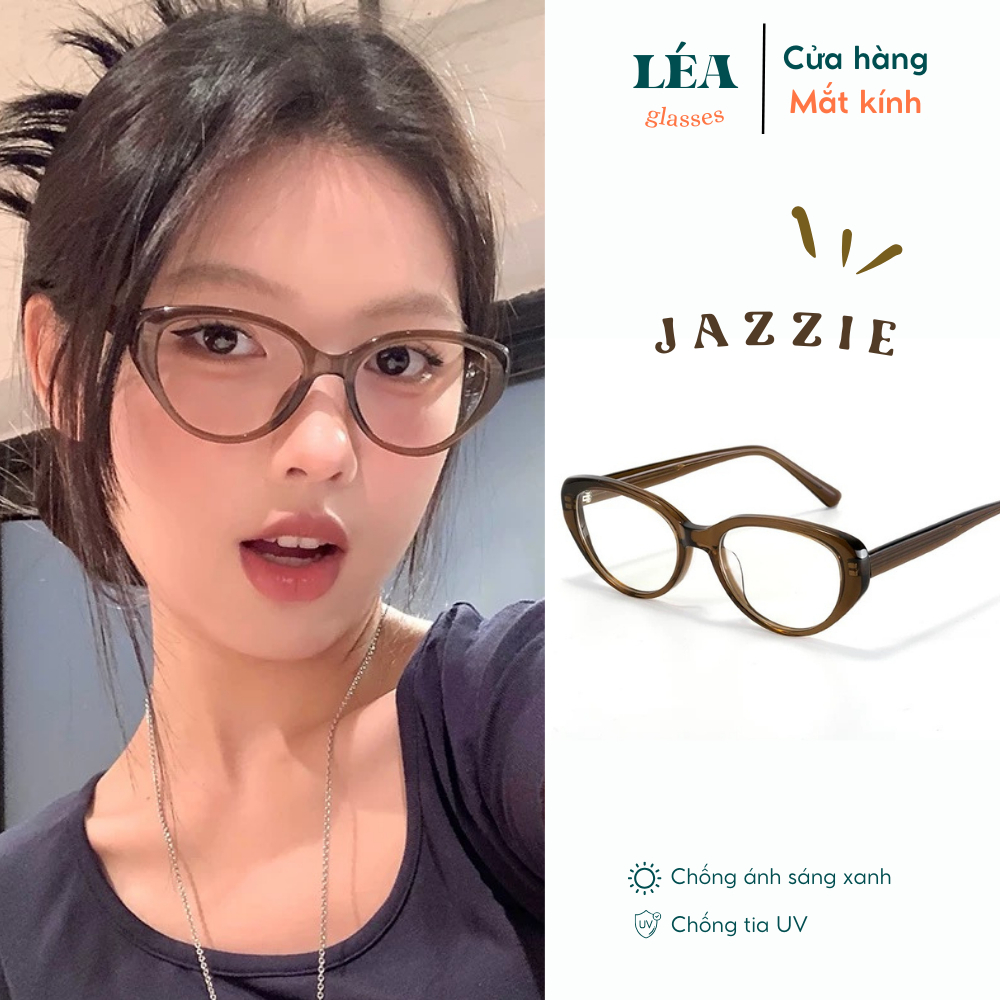 Kính mắt chuyên lắp cận LÉAGLASSES kính JAZZIE mắt mèo nhựa cao cấp Y2K Bayonetta HOT TREND