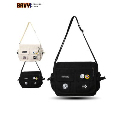 Túi đi học thêm học sinh nam nữ có khóa kéo thời trang BAVY FASHION đựng A4 vải canvas chống nước TĐC37AB