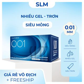 Bao Cao Su Siêu Mỏng SLM 001 - Nhiều Gel, Dưỡng Ẩm, Thoải Mái, Chân Thật - Hộp 10 BCS