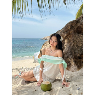 Váy trễ vai, đầm trễ vai phối màu chất tơ mềm mại form bí dễ thương sang chảnh dễ mix đồ Mixiz House Women Nữ