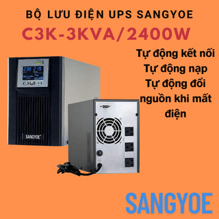 🔋 Bộ Lưu Điện UPS SANGYOE C3K 3KVA 2400W – Tự Động Kết Nối 🔌 Dùng Cho Máy Tính, Camera, Modem, Server 💻📸