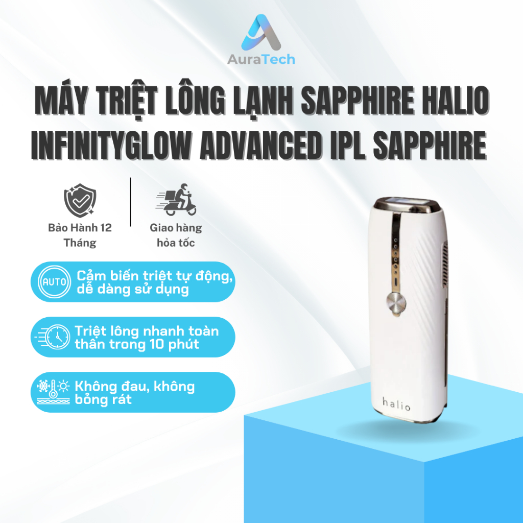 Máy Triệt Lông Lạnh Sapphire Halio InfinityGlow Advanced IPL Sapphire Cooling Hair Removal