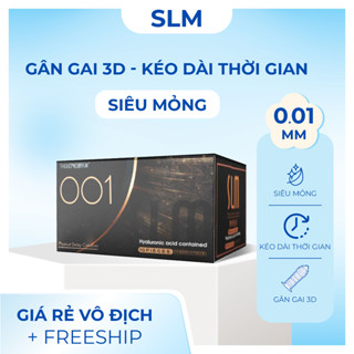 Bao Cao Su SLM Physical Delay Kéo Dài Thời Gian Có Gai - Siêu Mỏng, Size 52mm - Hộp 10 Bao Cao Su