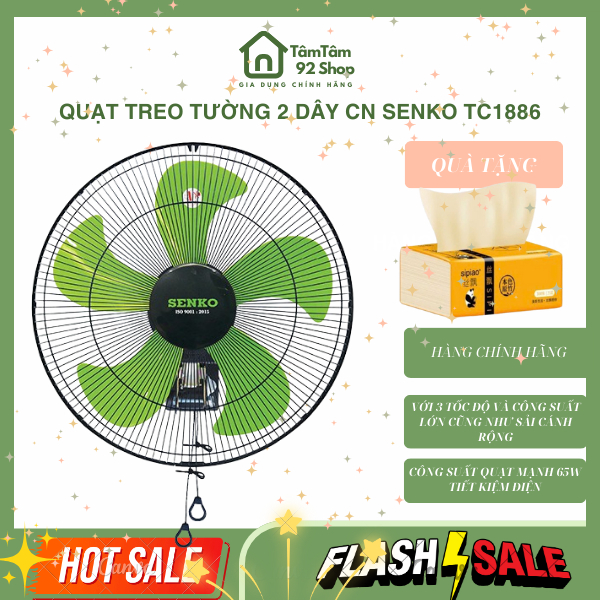 {HỎA TỐC } Quạt Treo Tường SENKO TC1886 - Bảo hành 24 tháng