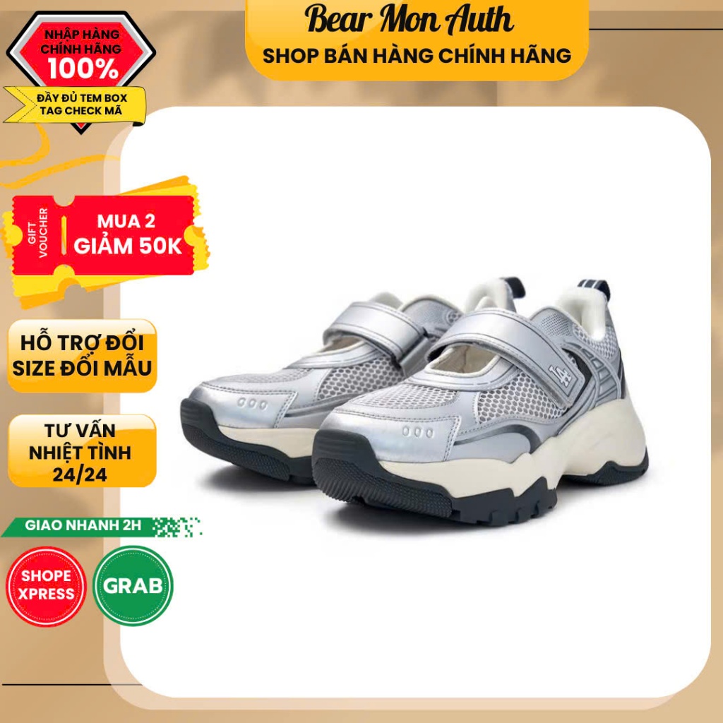 Giày Sandal MLB Bigball Chunky Mask Mary Jane 3ASDM0153 Màu Đen / Bạc