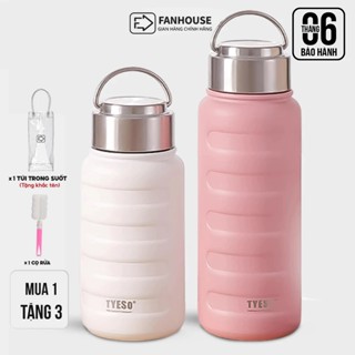  Bình giữ nhiệt Tyeso Larva 750-1000ml Fan House bình nước giữ nhiệt chính hãng inox 304 cao cấp 