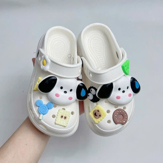 Dép Sục Bánh Mì Có Quai Chống Tuột Dành Cho Bé Gái , Dép Thời Trang Nữ Gắn Sticker Cún Siêu Cute