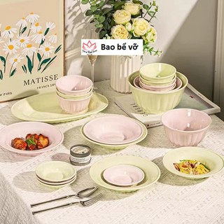 Bát đĩa sứ nhiều màu, bát đĩa Pastel dùng cho nhà hàng gia đình, nhà hàng khách sạn