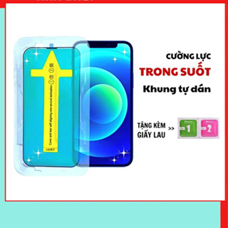 Kính cường lực iphone khung tự dán trong full màn baikô blue arrow 7plus 8plus x xsmax 11 12 13 14 15 16 pro max plus