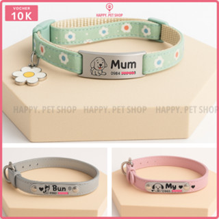 Vòng cổ khắc tên cho chó mèo theo yêu cầu - Pettag thú cưng Happy