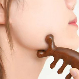 Lược gỗ Đàn Hương Đỏ 2 đầu massage mặt và đầu cao cấp lược gỗ đan hương thậ phiên bản nâng cấpt