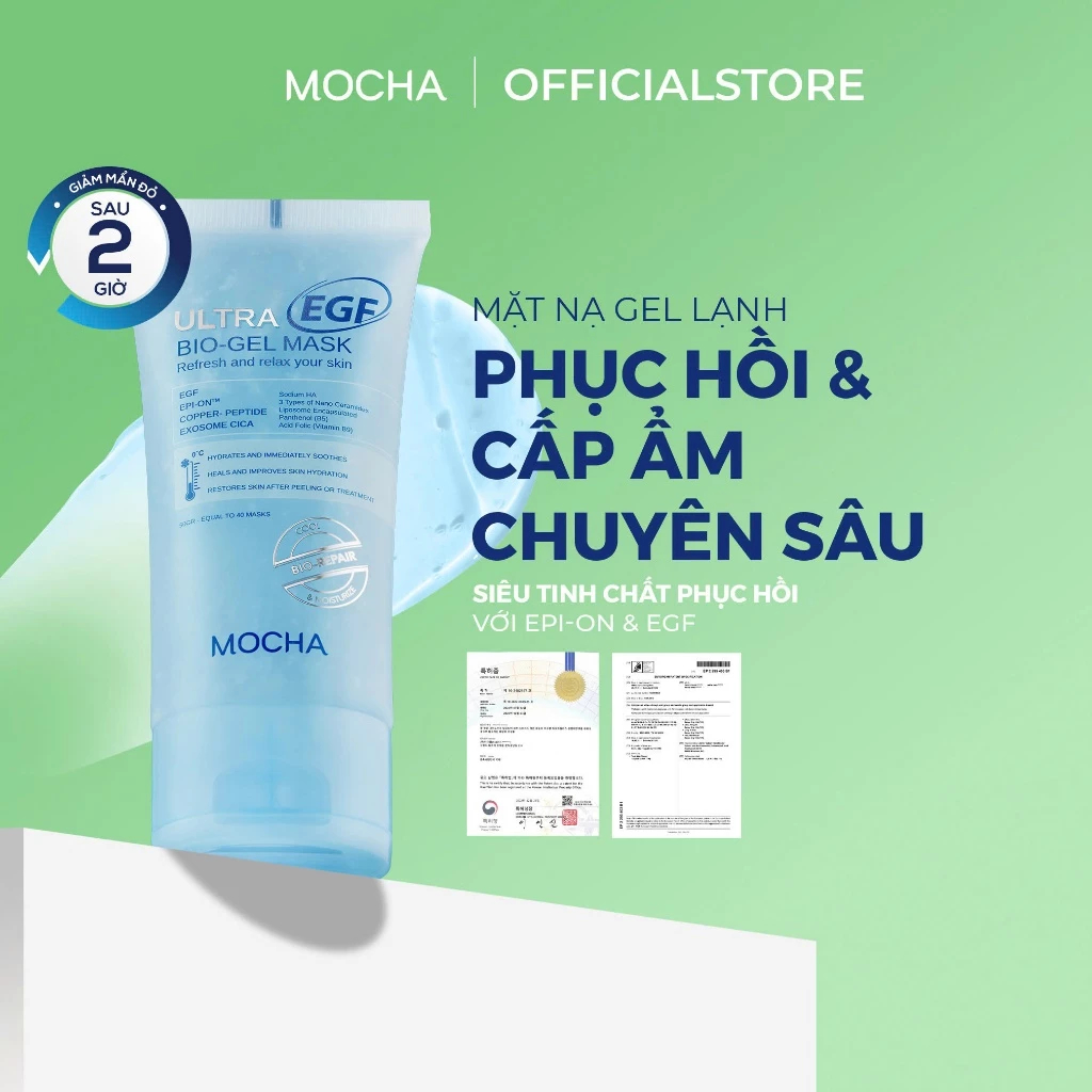 [MOCHA] Mặt Nạ Gel Lạnh Siêu Phục Hồi Ultra EGF Bio - Gel Mask MOCHA , Làm Dịu Và Cấp Ẩm Chuyên Sâu 