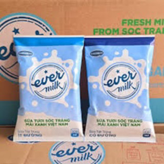 (Tặng 2hộp sữa vinamilk 110ml)Sữa tươi Evermilk có đường/Ít đường thùng 48 bịch 220ml- 1/2026