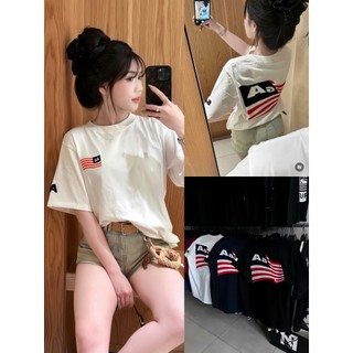 Áo Phông Unisex Nữ Form Rộng Tay Lỡ, Thiết Kế Lá Cờ Sau Lưng, Mặc Nhà Hay Đi Chơi Đều Đẹp AA21