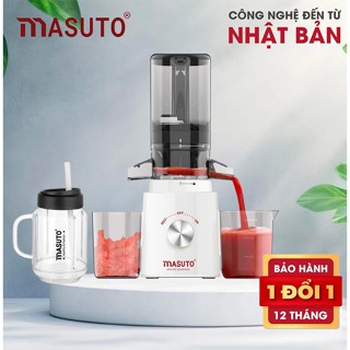 Máy Ép Chậm Trái Cây Masuto Ép Nguyên Quả Kiệt Bã Dung Tích 0,6L Làm Nước Ép, Mua 1 được 2