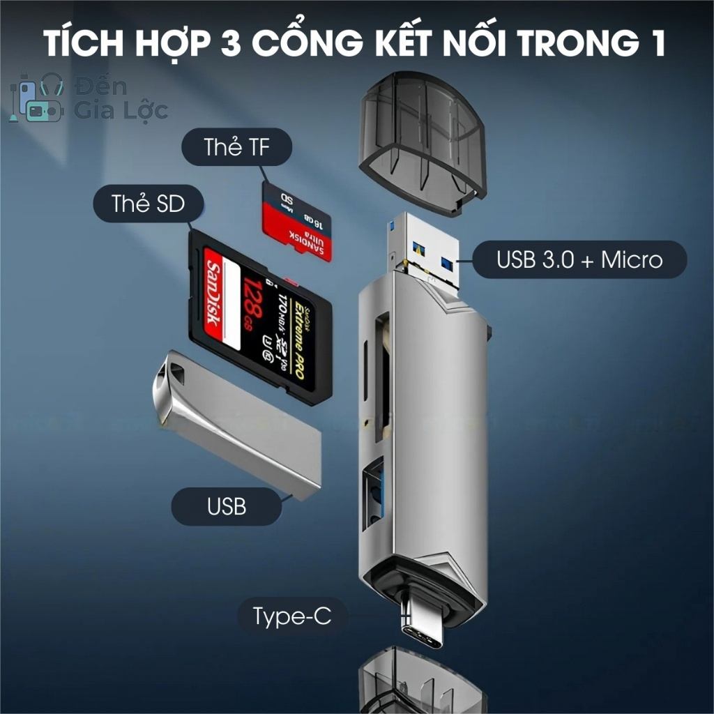 Đầu Đọc Thẻ Nhớ Micofi, Đồ Cổng Đọc Thẻ Nhớ Type C SD Đa Năng USB 3.0 Micro Card Reader OTG