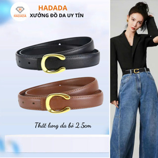 Thắt lưng nữ da bò HADADA khóa thời trang cao cấp phù hợp quần jean, chân váy DV470