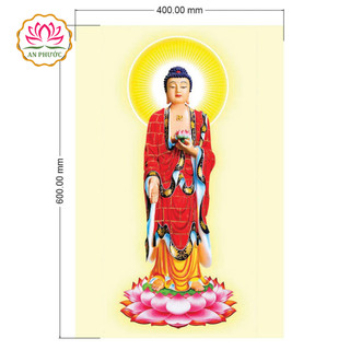 Tranh Phật A Di Đà Khổ 40x60cm – In Giấy Cao Cấp Treo Thờ, Trang Trí Không Gian Thiền