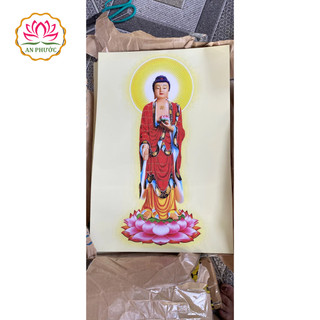 Tranh Phật A Di Đà Khổ 40x60cm – In Giấy Cao Cấp Treo Thờ, Trang Trí Không Gian Thiền