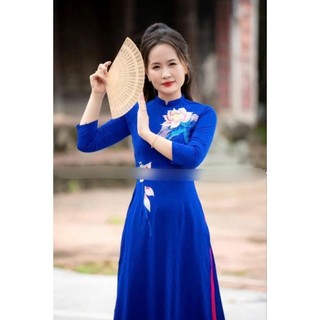 Áo dài lụa tây thi thêu cao cấp ( giá áo)