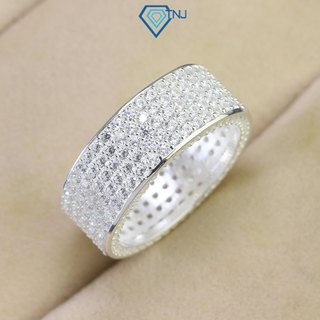  Nhẫn bạc nam tròn bản lớn đính full đá cao cấp NNA0686 - Trang Sức TNJ 