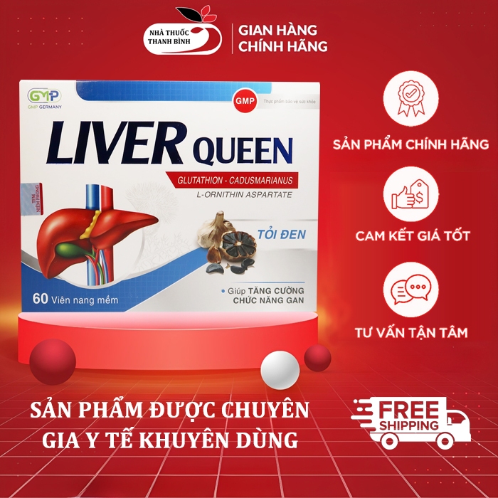Viên uống giải độc gan Liver Queen (hộp 60 viên) hỗ trợ tăng cường chức năng gan
