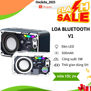Loa Bluetooth V1 Trong Suốt LED RGB, loa không dây để bàn, decor bàn làm việc - Tech Giant Official