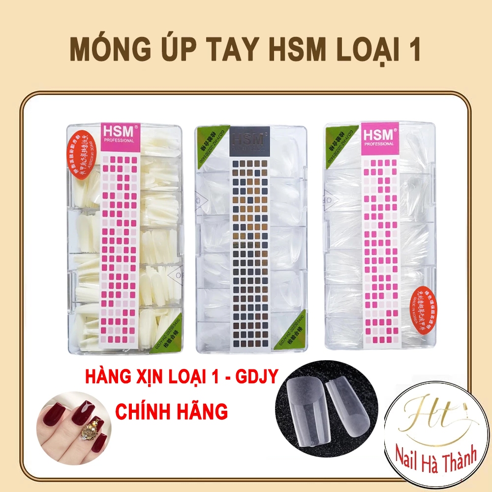 Móng úp tay giả móng vuông, thang, nhọn, bầu HSM trơn, nhám đục, trong nail Hàn Quốc dài chuẩn form loại 1