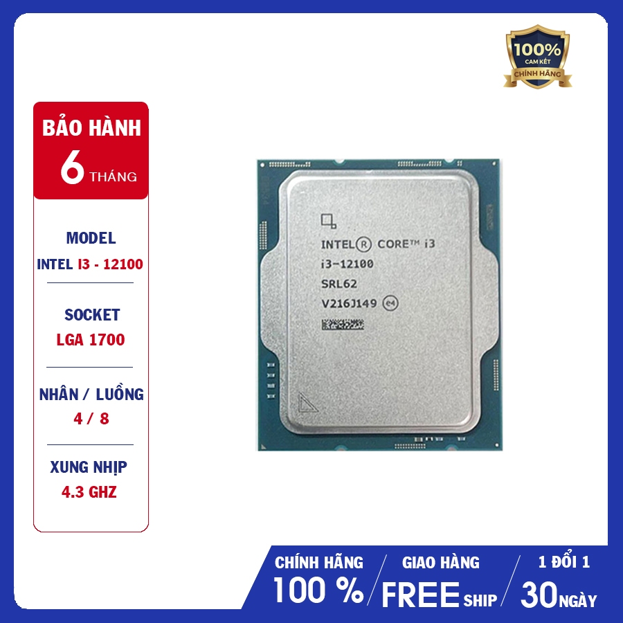 CPU Intel Core i3-12100 Box chính hãng giá tốt nhất