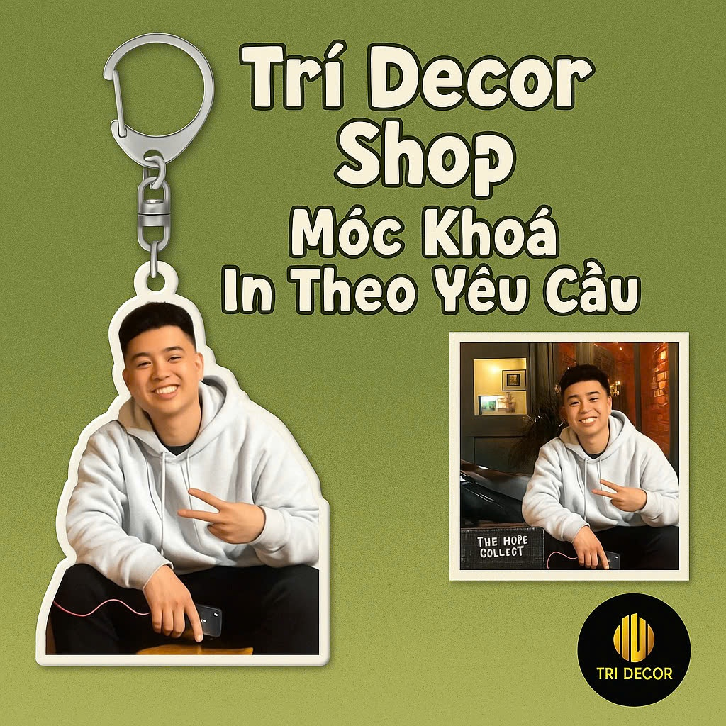 ( QUÀ 8/3 ) Móc Khoá Phụ Kiện Trang Trí In Theo Yêu Cầu Trí - Decor