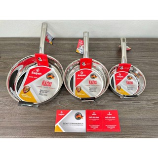 Chảo Inox 3 Lớp Liền Khối Chảo rán đáy từ Kalpen Kazler cao cấp size 16 20 24cm