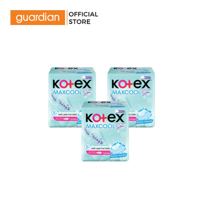 Combo 3 Băng Vệ Sinh Kotex Max Cool French Spa 23cm 8 Miếng Có Cánh (8x3) | Guardian Việt Nam