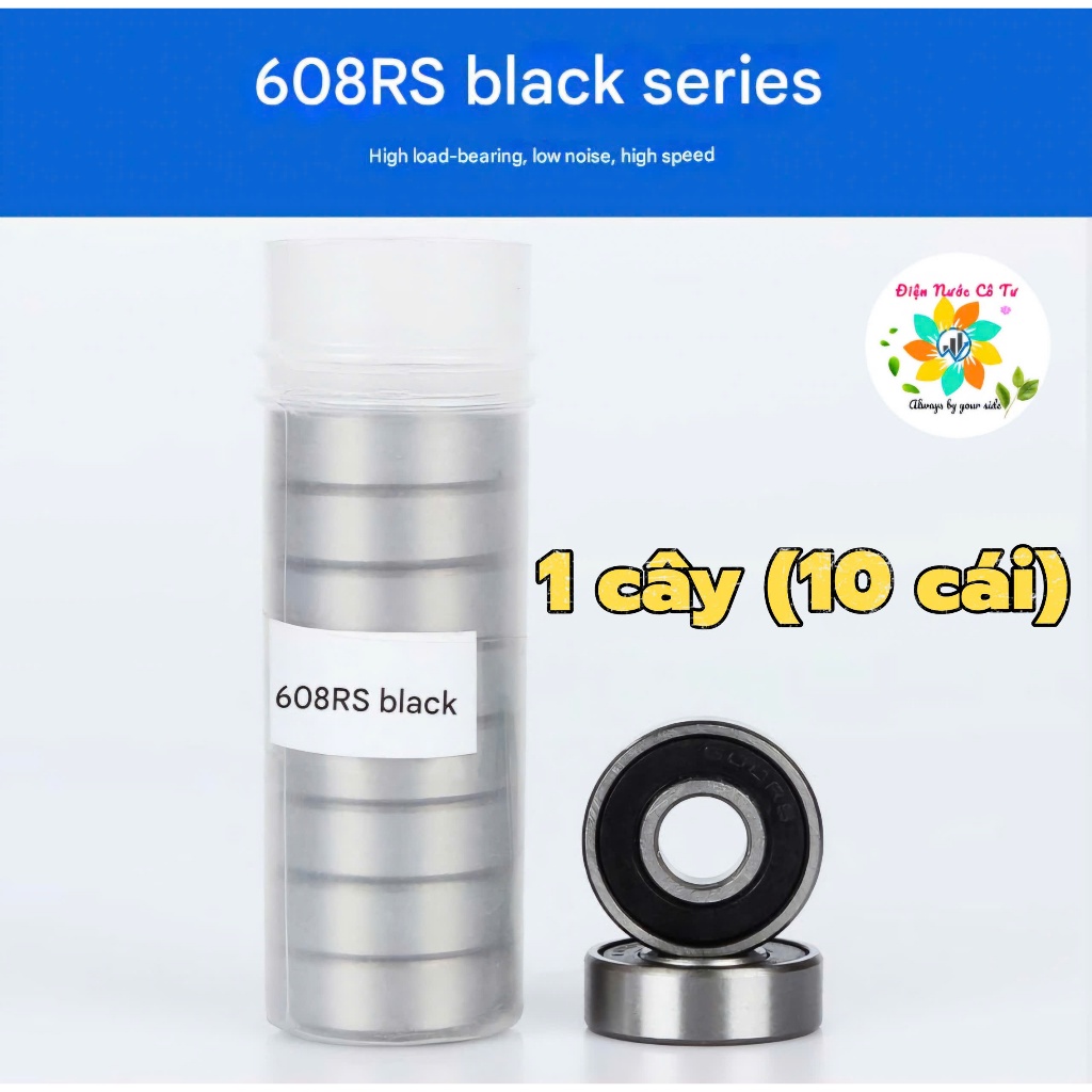 10 cái Vòng Bi Bạc Đạn 608 RS - bạc đạn cho quạt, máy móc, bánh xe patin, vali kéo