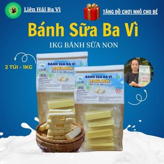  1Kg Bánh Sữa Ba Vì Vị Sữa Non 2 Túi Khoảng 85 - 90 Thanh Bánh Sữa Tươi Cô Đặc Đặc Sản Ba Vì Milk 