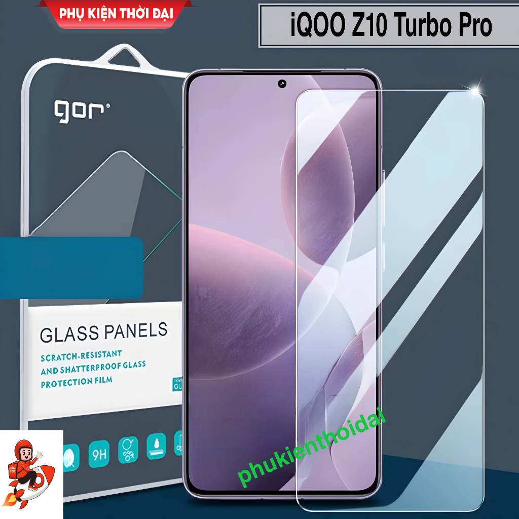 Cường lực Gor iQOO Z10 Turbo Pro / Z11 Turbo / Z10 / Z10 Turbo Plus trong suốt trơn mượt chất đẹp