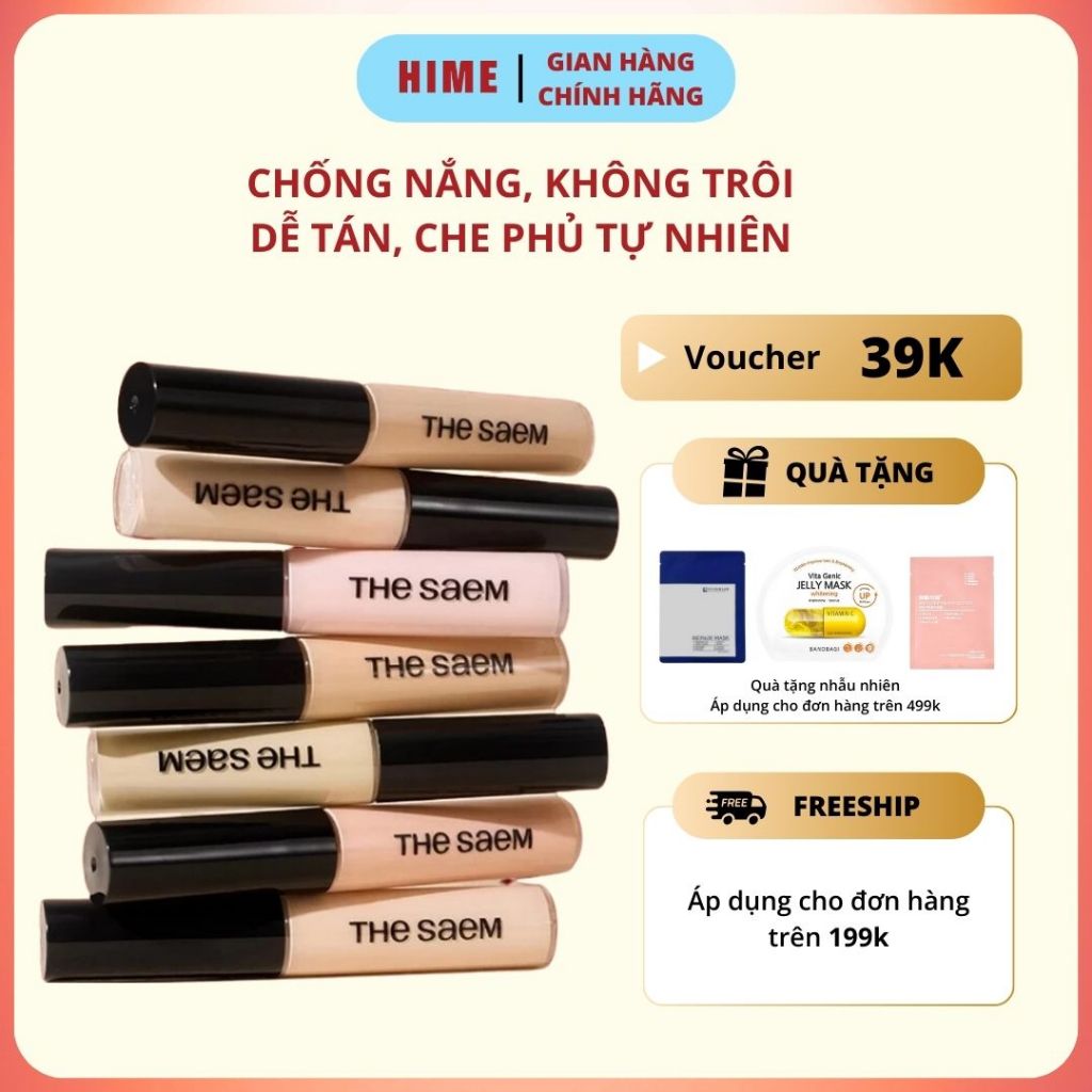 Kem che khuyết điểm The Saem Cover Perfection Tip Concealer Spf28 PA++ (6.5g) Hàn Quốc