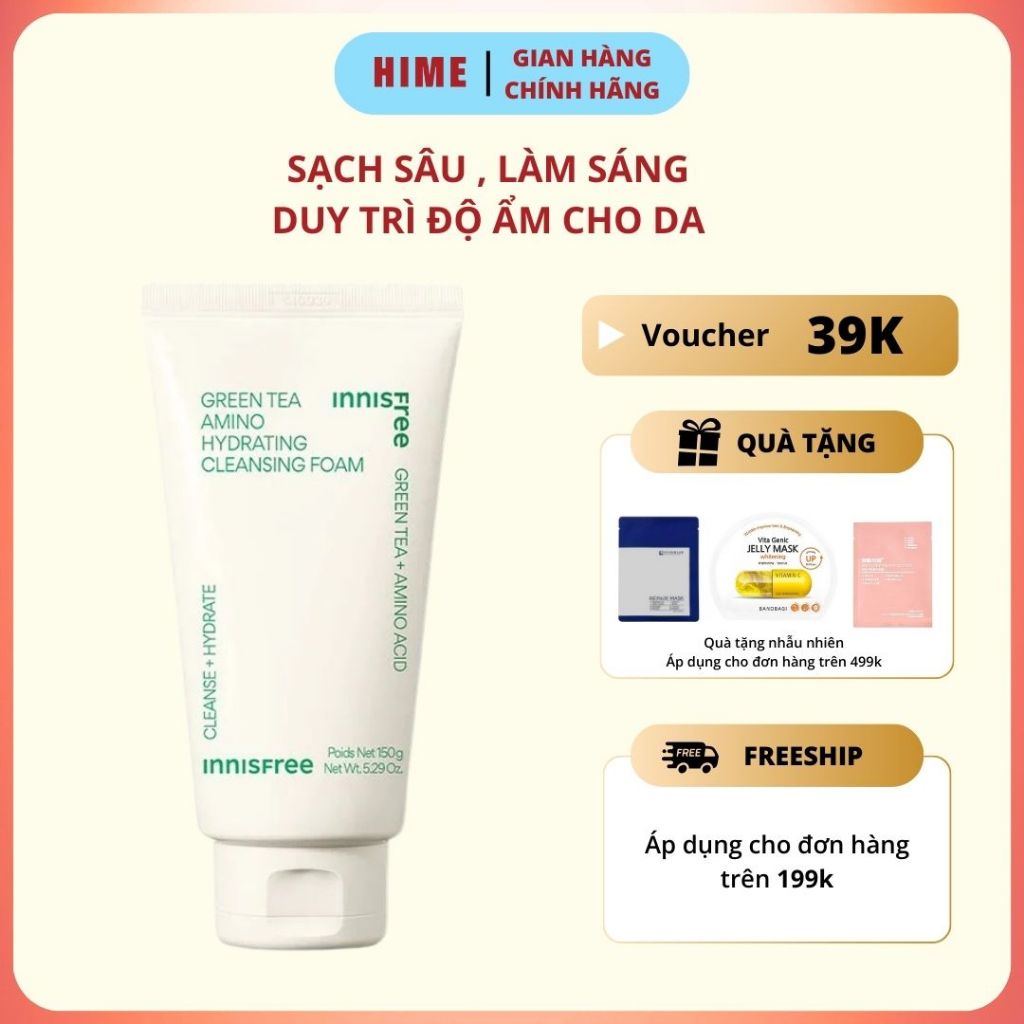 Sữa Rửa Mặt Trà Xanh Innisfree Green Tea Foam Cleanser 150ml Giúp Làm Sạch Sâu và Duy Trì Độ Ẩm